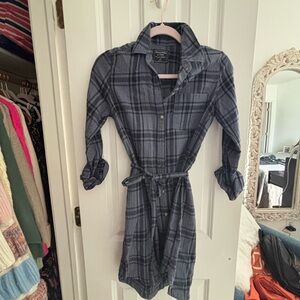 Plaid Button-Up Dress